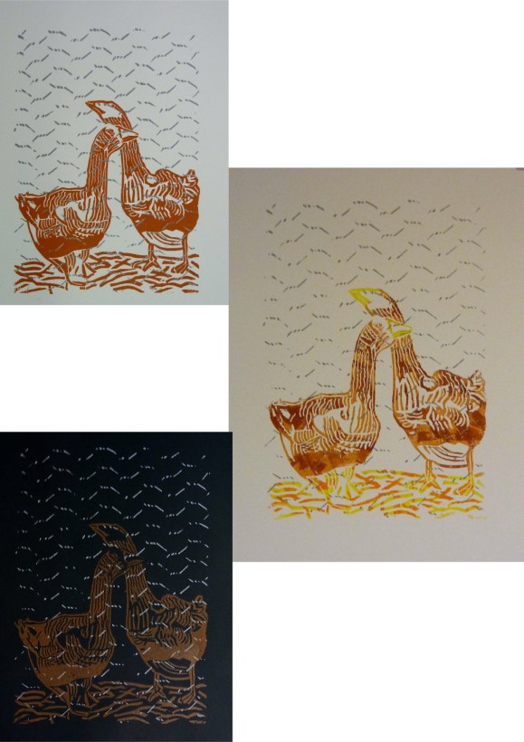 les oies et le grillage