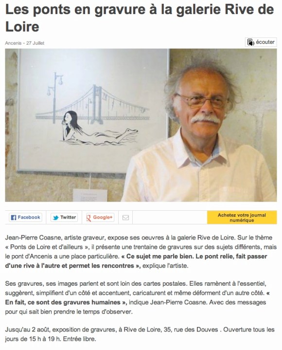 les ponts en gravure à la galerie rive de loire ouest france