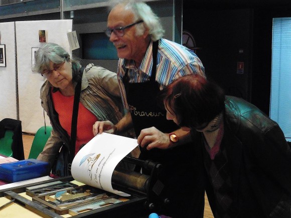 estampe sous la presse